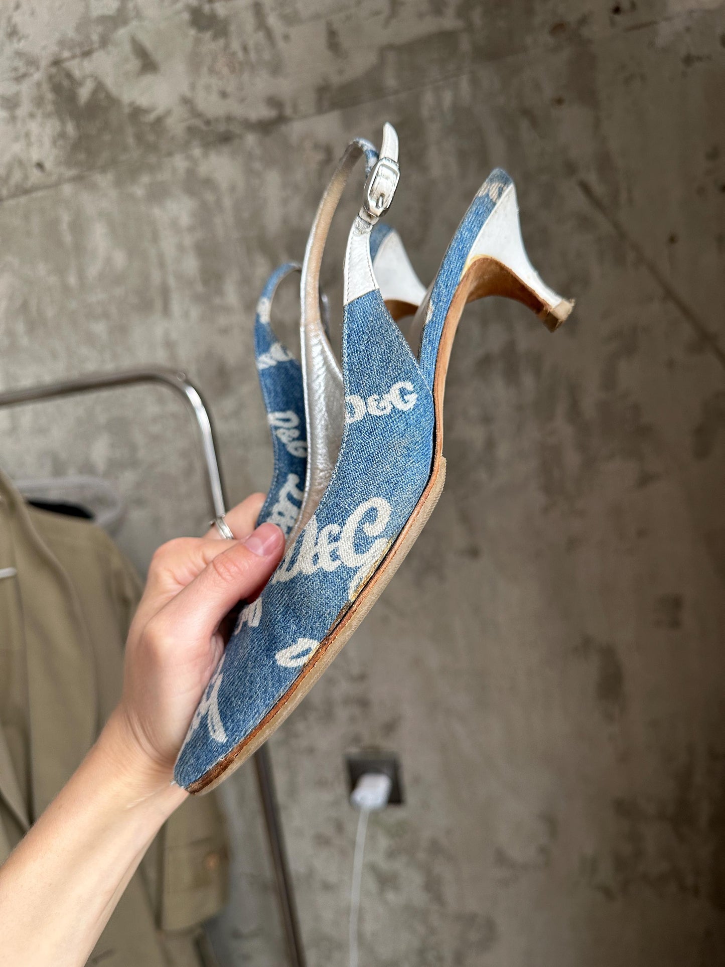 Vintage D&G Dolce Gabbana Denim Kitten Heels I US 6.5