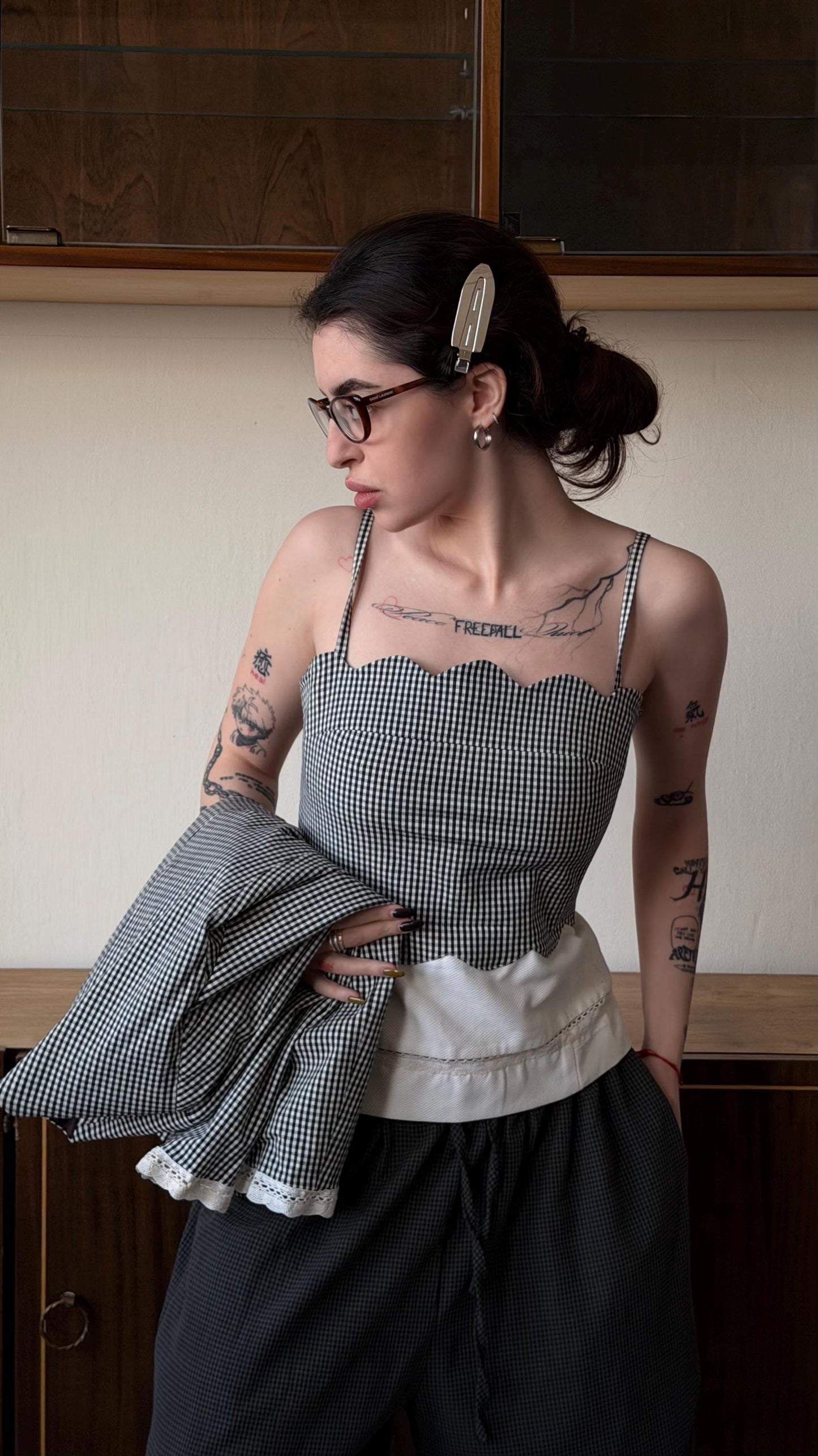 Vintage Moschino Cheap and Chic Gingham Set, Blazer and Top Set