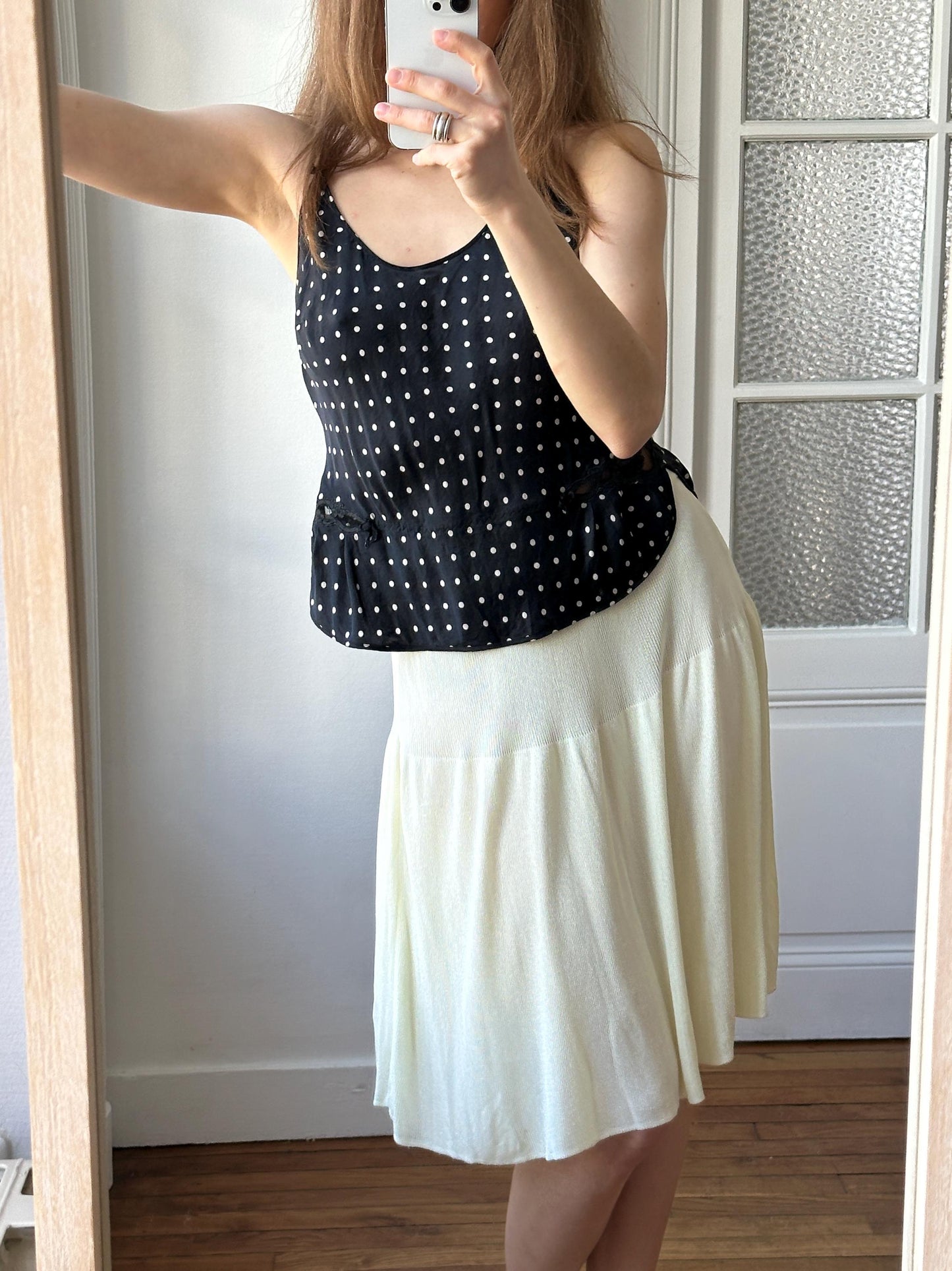 Vintage Emporio Armani Knit Skirt in Light Yellow/Butter