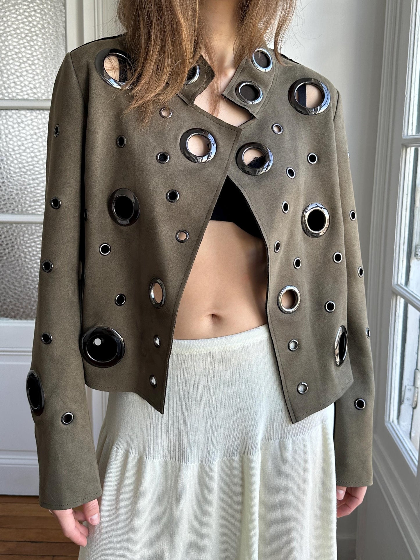 Vintage Y2K Eyelet Jacket in Green
