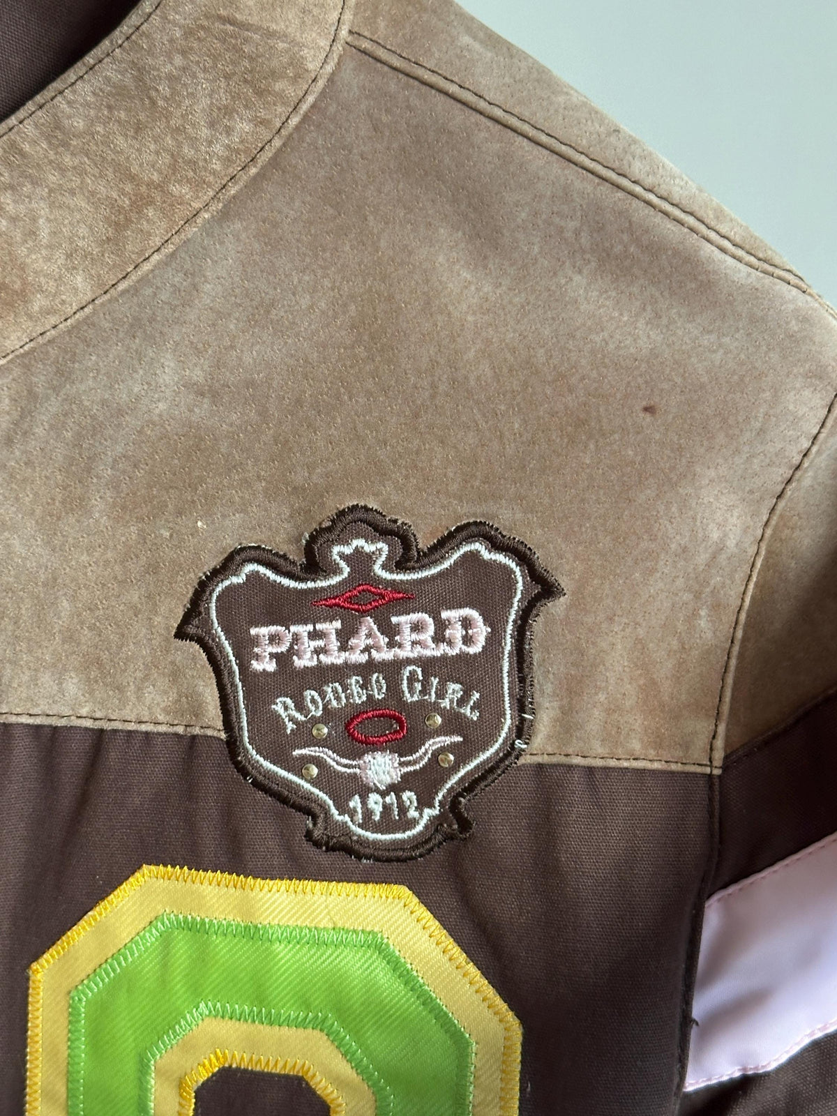 Vintage Y2K Phard Racer Jacket 38 in Brown Suede Leather