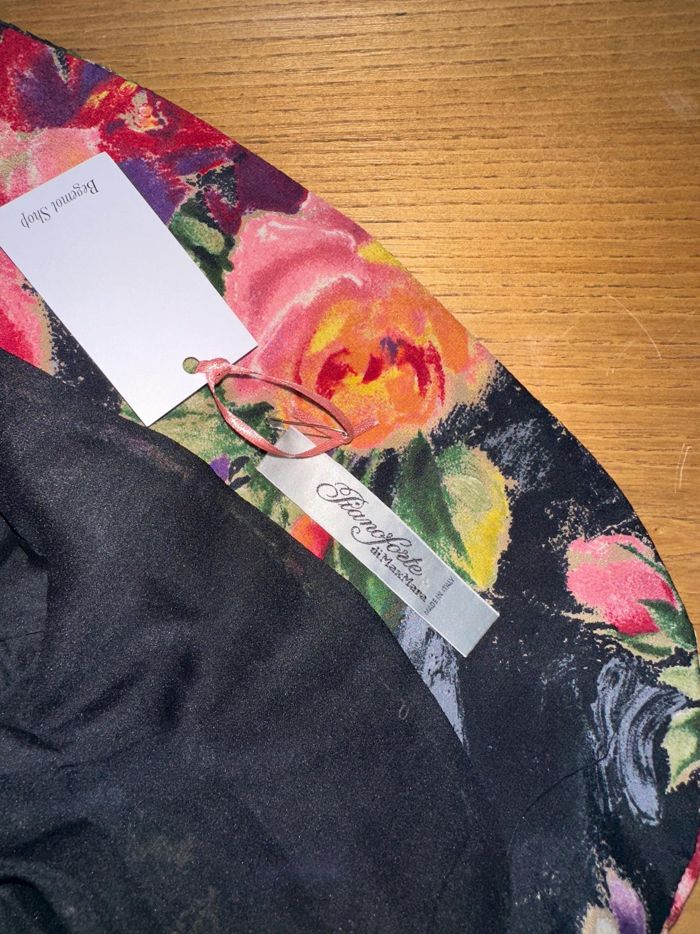 Vintage Max Mara Floral Pleated Bolero Jacket in Green and Pink