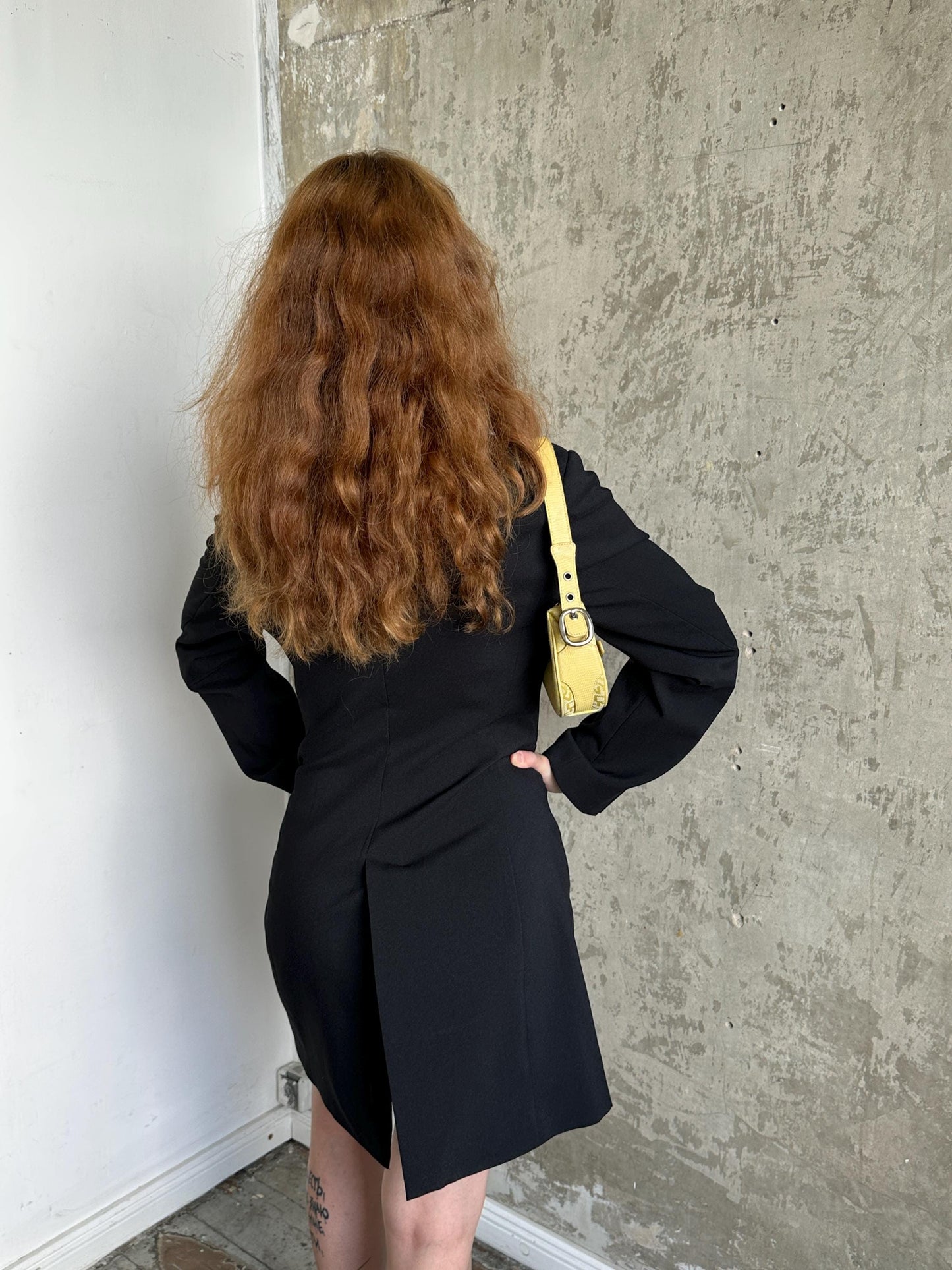 Vintage Black Fitted Blazer | Longline Hourglass Jacket