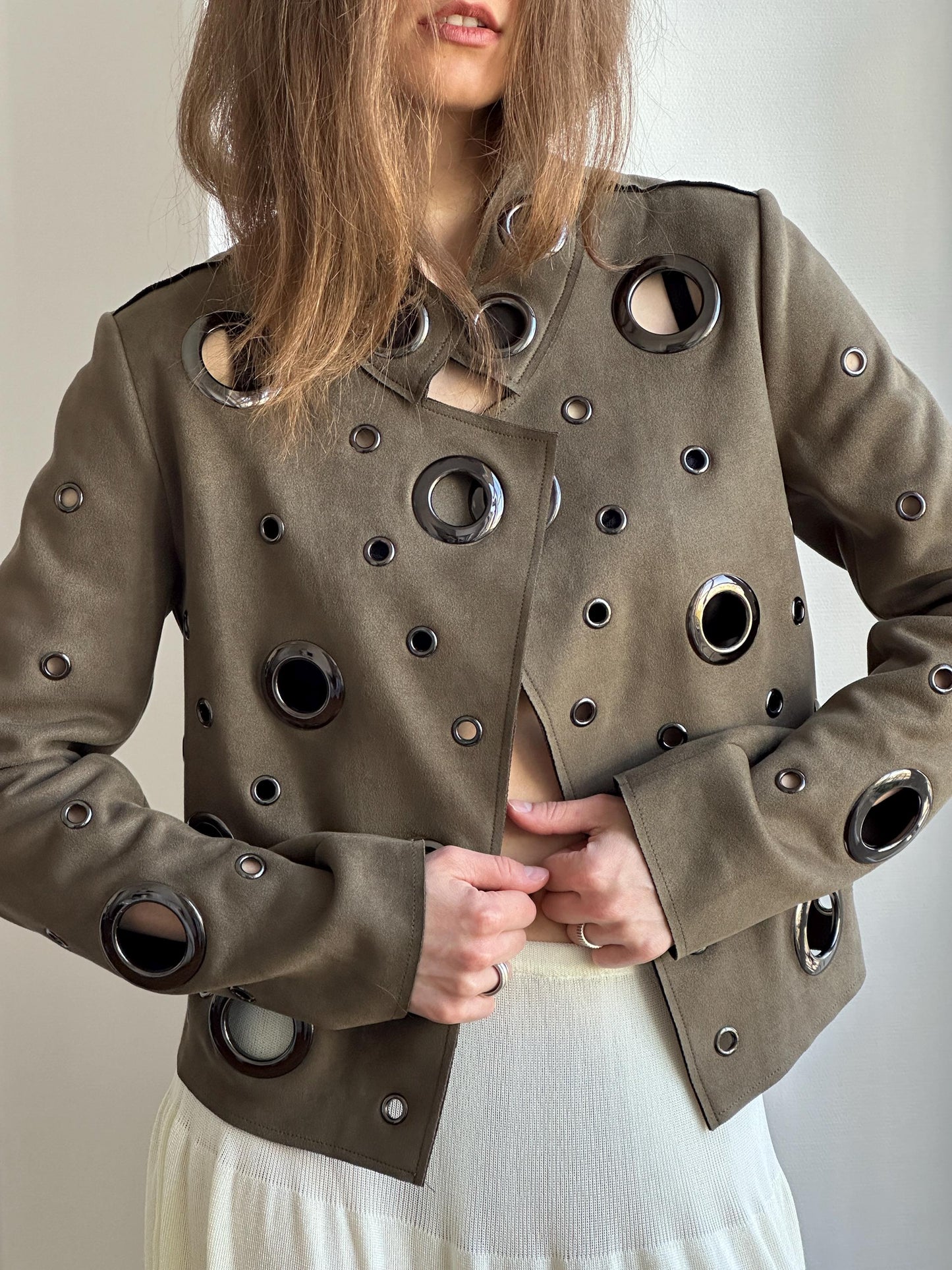 Vintage Y2K Eyelet Jacket in Green