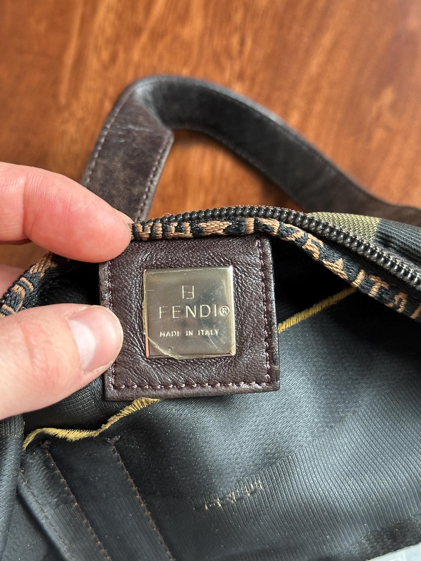Vintage FENDI Pequin Striped Tote Bag