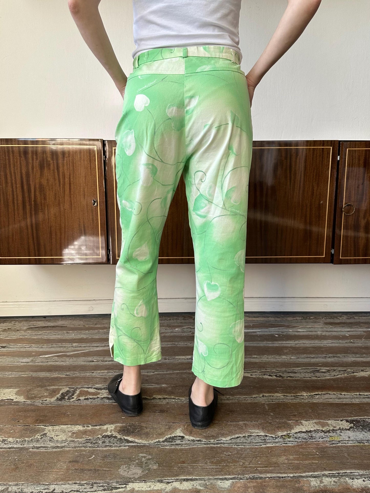 Vintage ESCADA Sport Floral Jeans, High Rise Cotton Blend