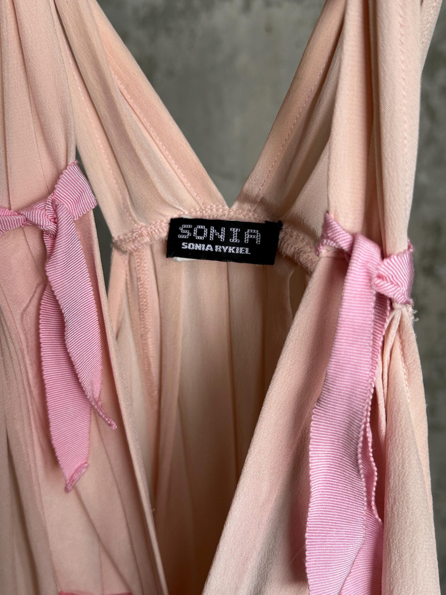 Vintage Sonia Rykiel Blush Pink Silk Mini Dress