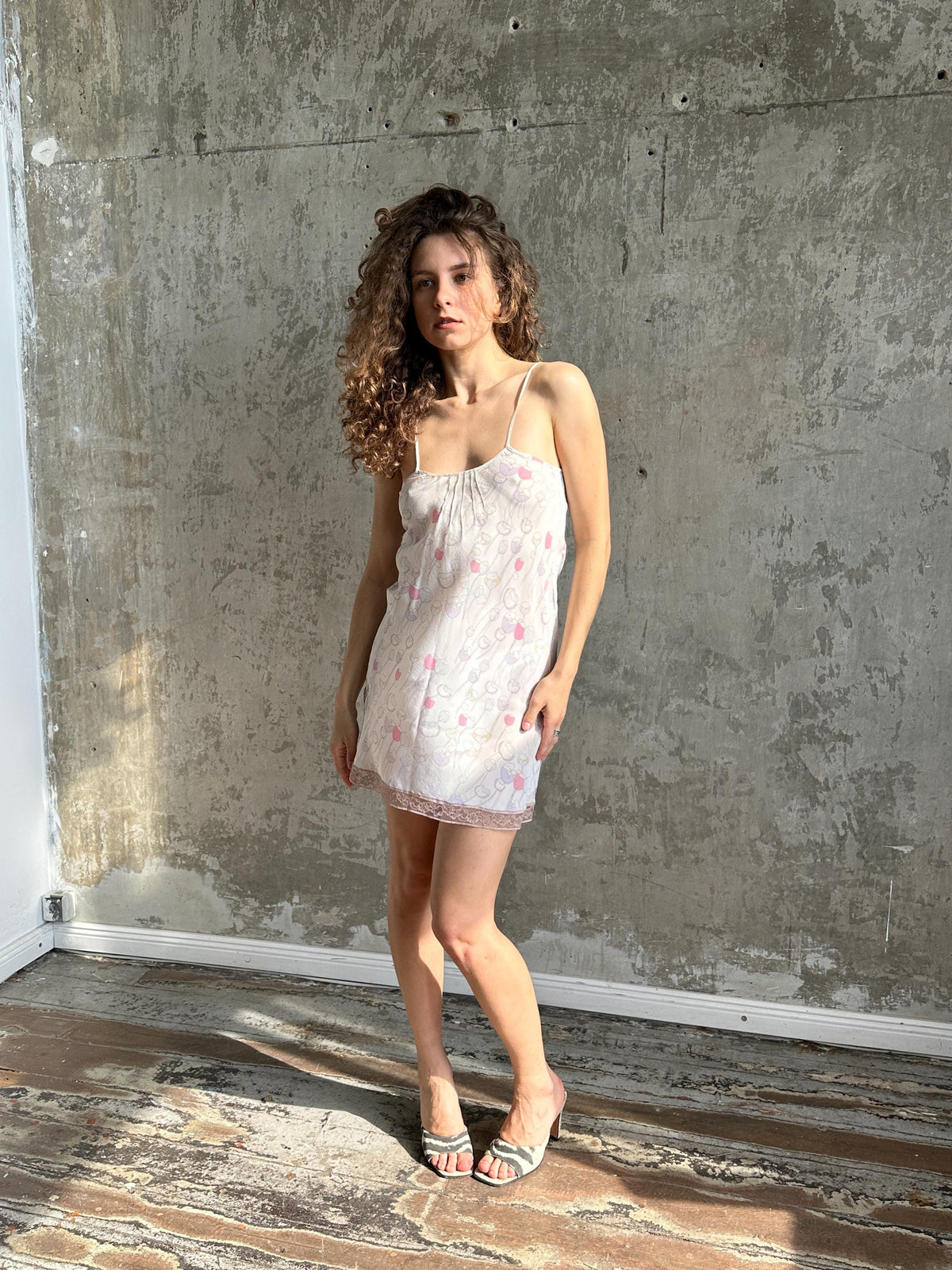 Vintage Calvin Klein 100% Silk Tulip Slip Dress