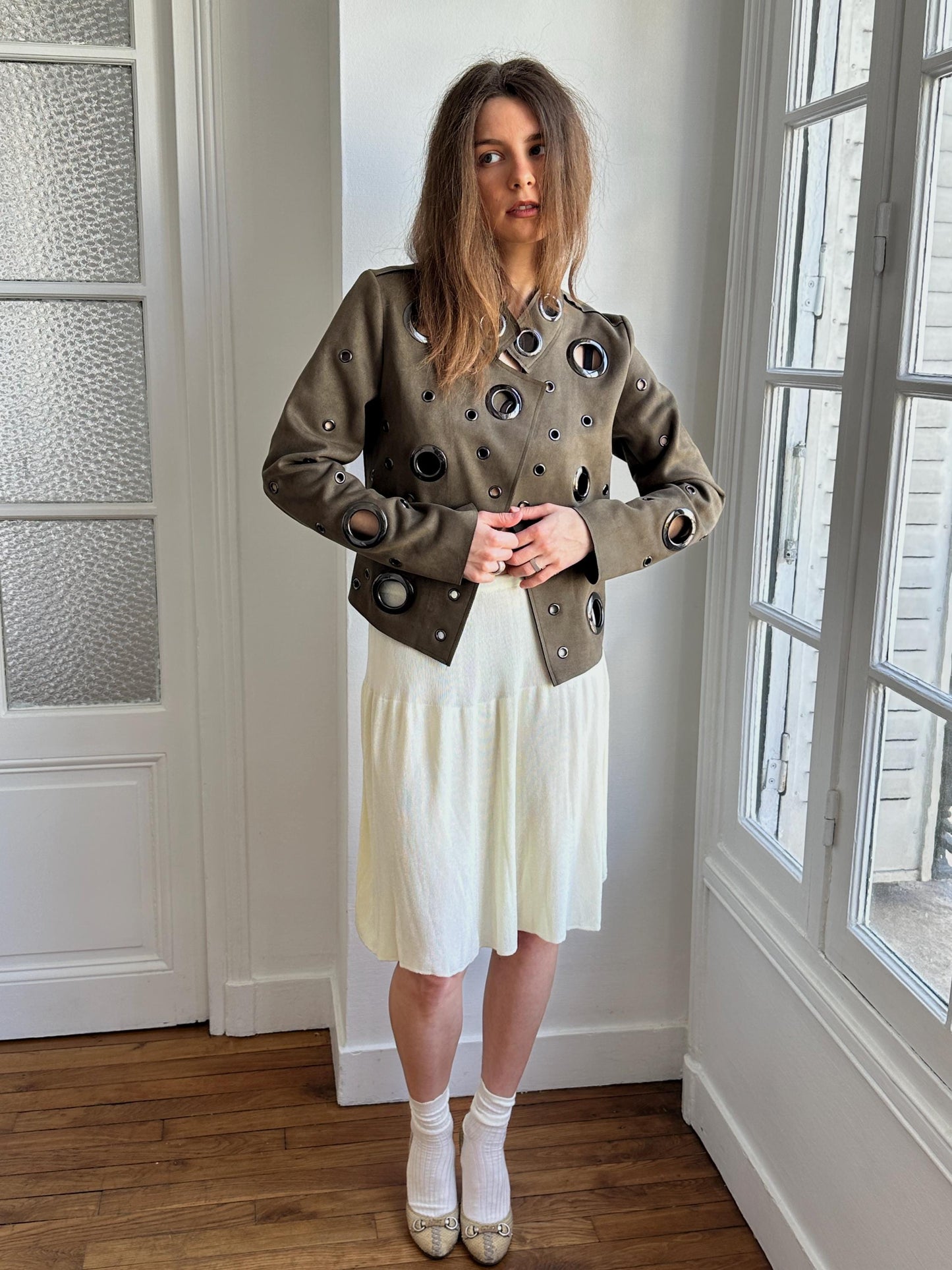 Vintage Y2K Eyelet Jacket in Green