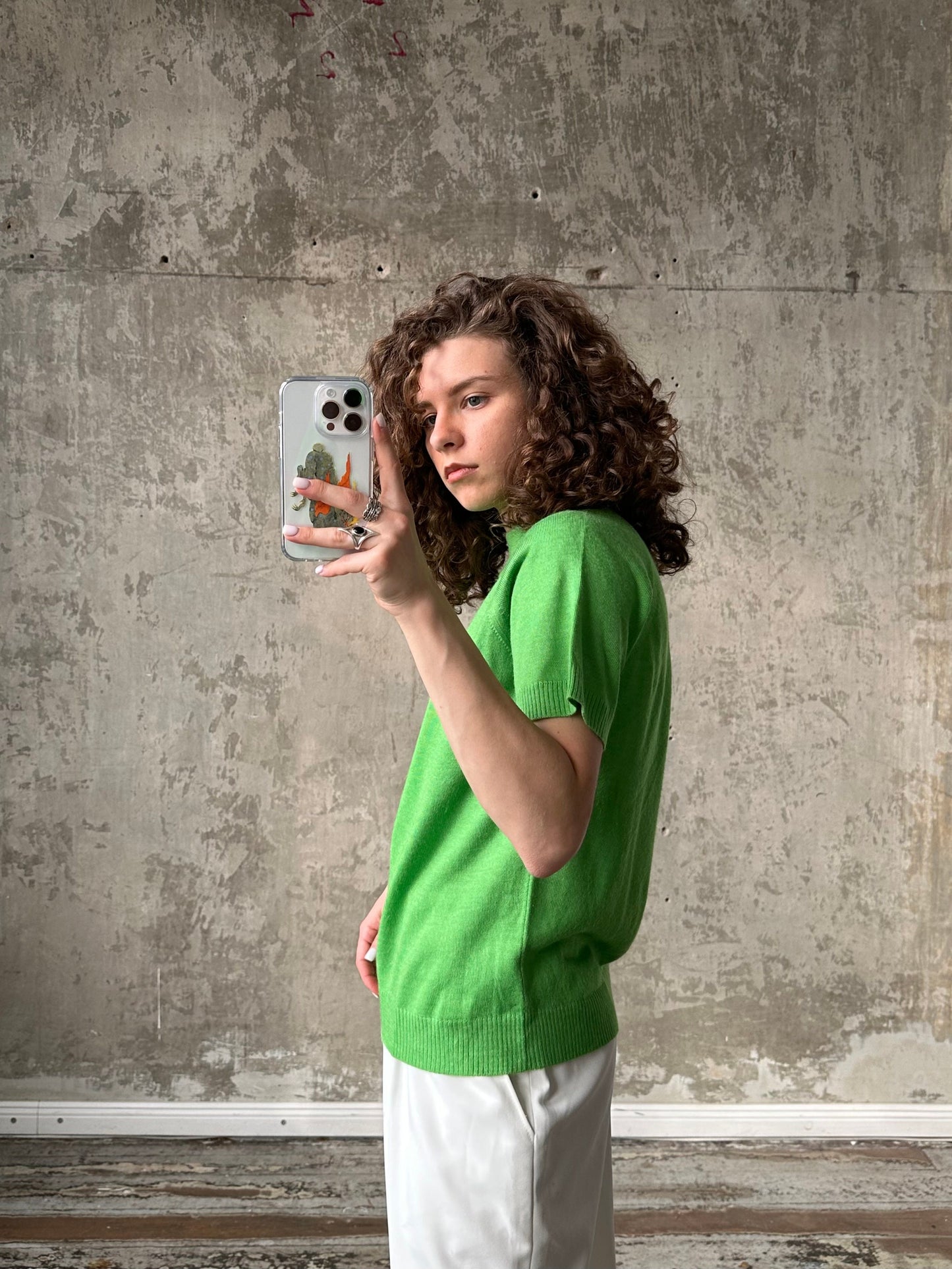 Vintage y2k short sleeve top in green