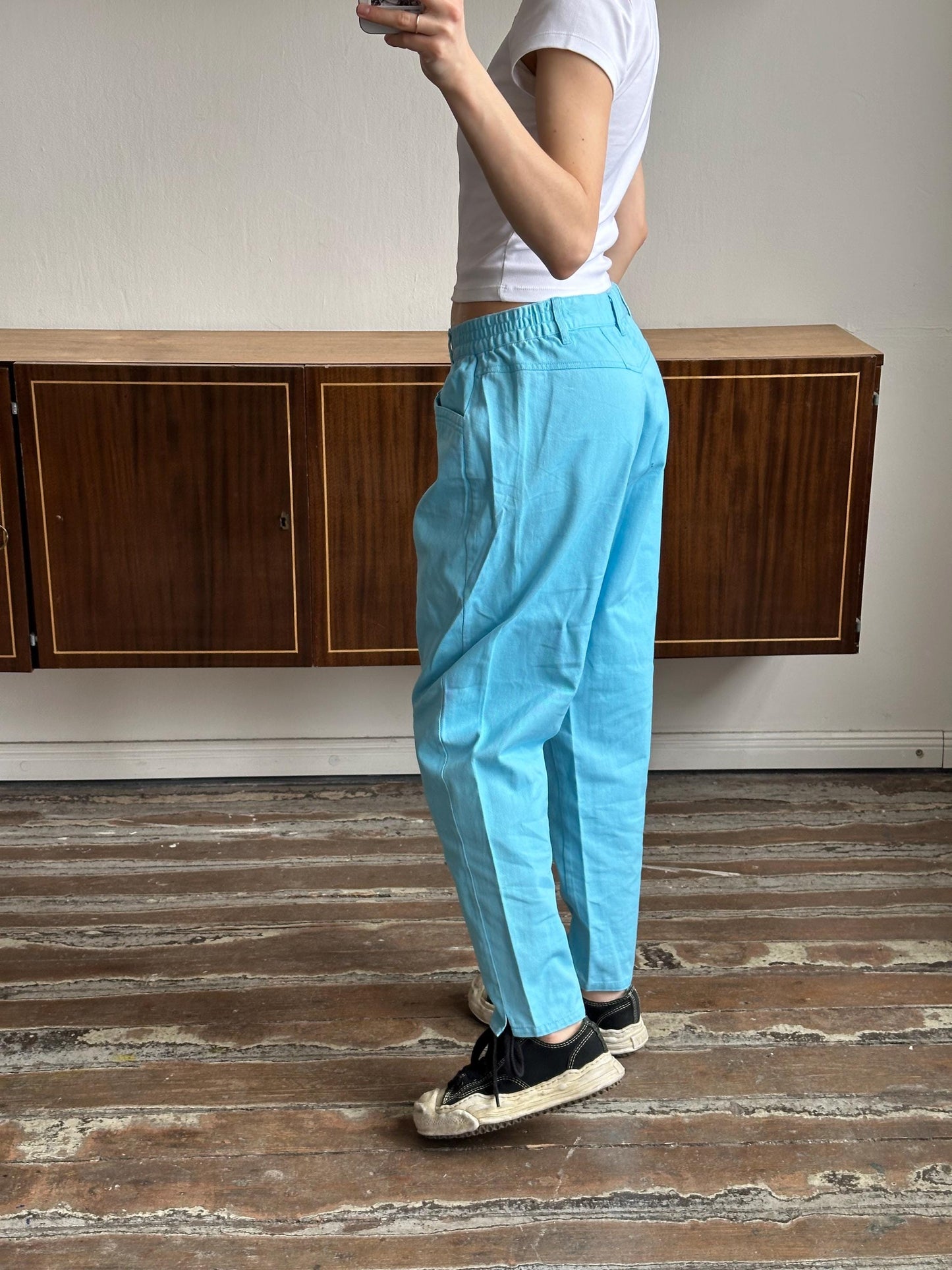Vintage y2k high rise baby blue jeans, cotton jeans