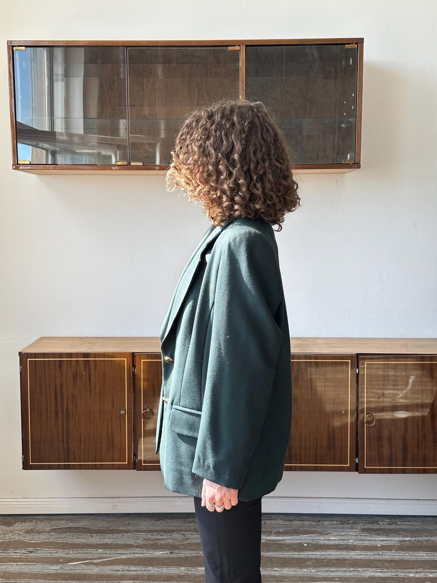 Vintage 90s straight blazer in green