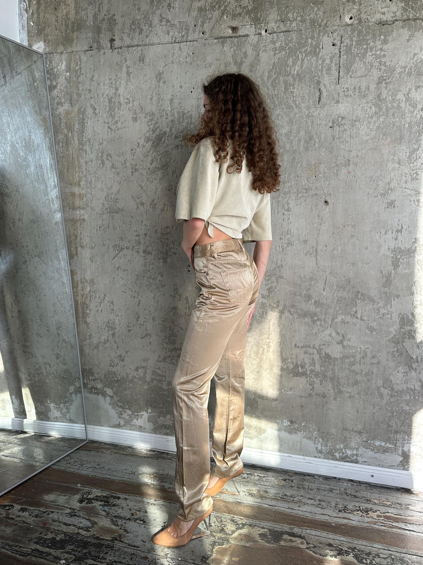Vintage Diesel Straight Leg Gold Trousers I Waist 28