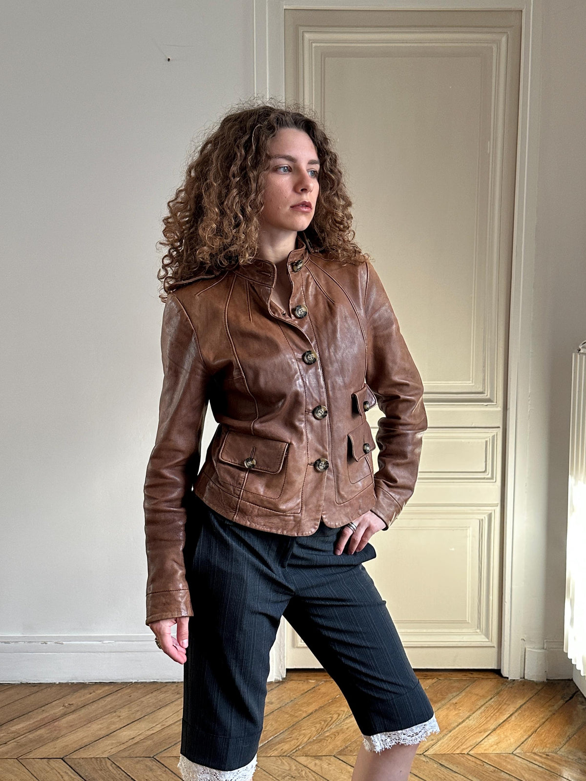 Vintage Arma Field Leather Jacket in Brown