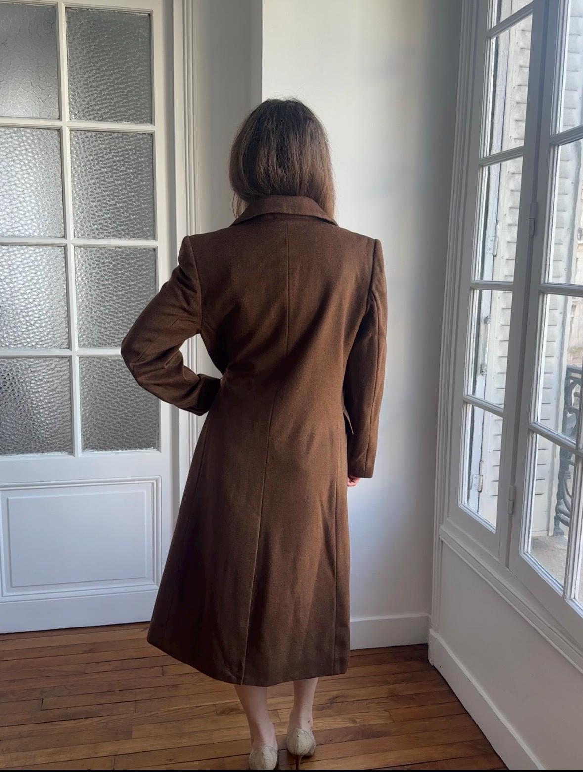 Vintage Cashmere and Wool Coat In Brown