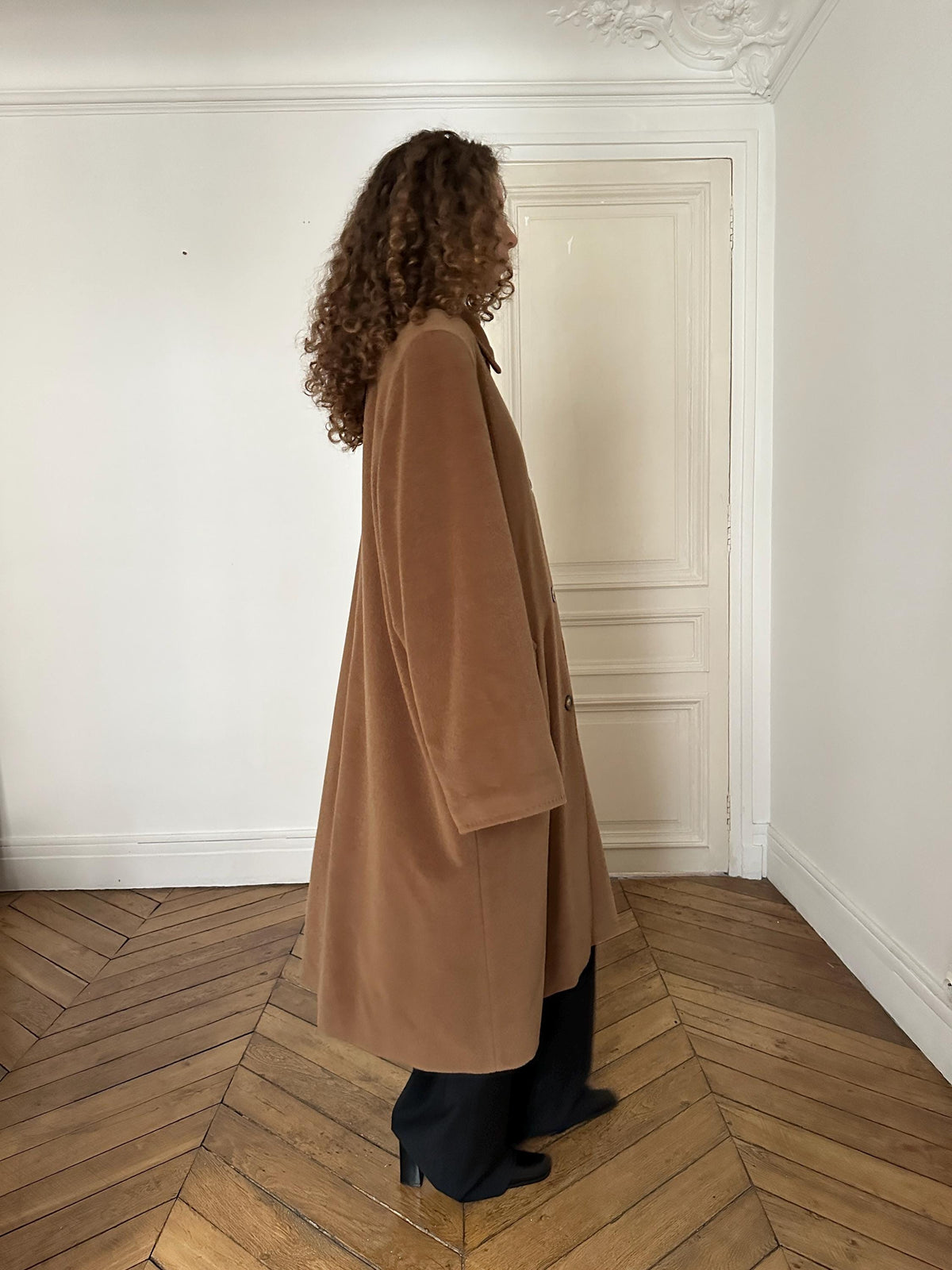 Vintage Piacenza Camel Long Baggy Coat | Italian 100% Wool Minimalist Coat