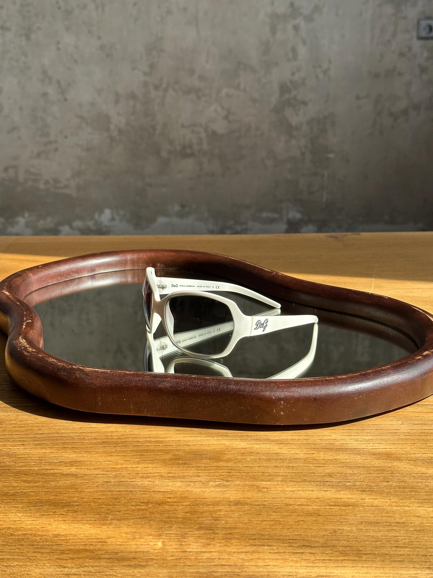 Vintage D&G Dolce Gabbana White Oversized Sunglasses
