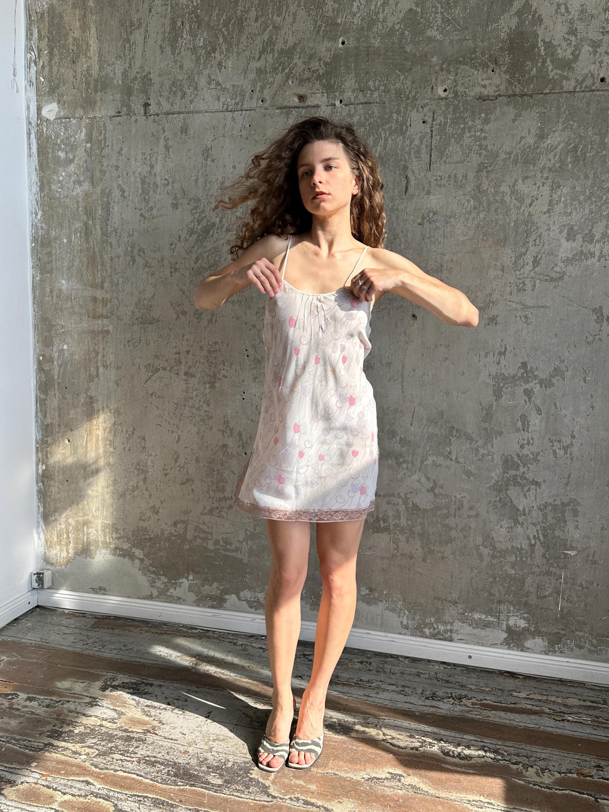 Vintage Calvin Klein 100% Silk Tulip Slip Dress