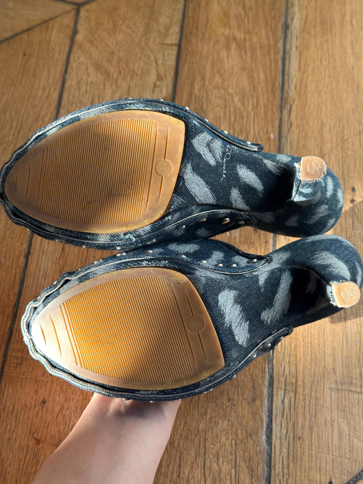 Vintage Y2K Roberto Cavalli Denim Blue Mules I US 6.5