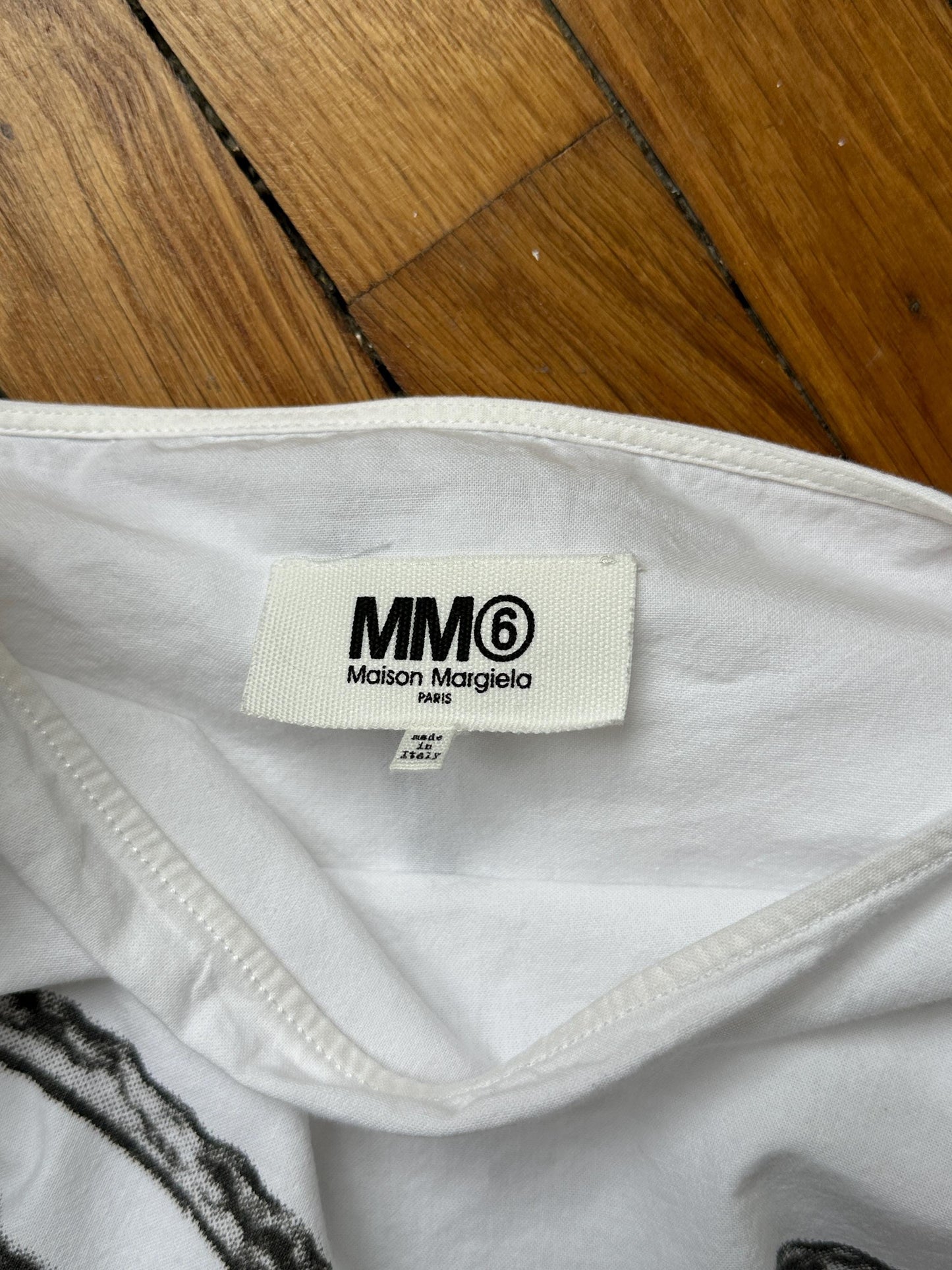 MM6 Maison Margiela Trompe L'Oeil Circle Oversized Dress in White