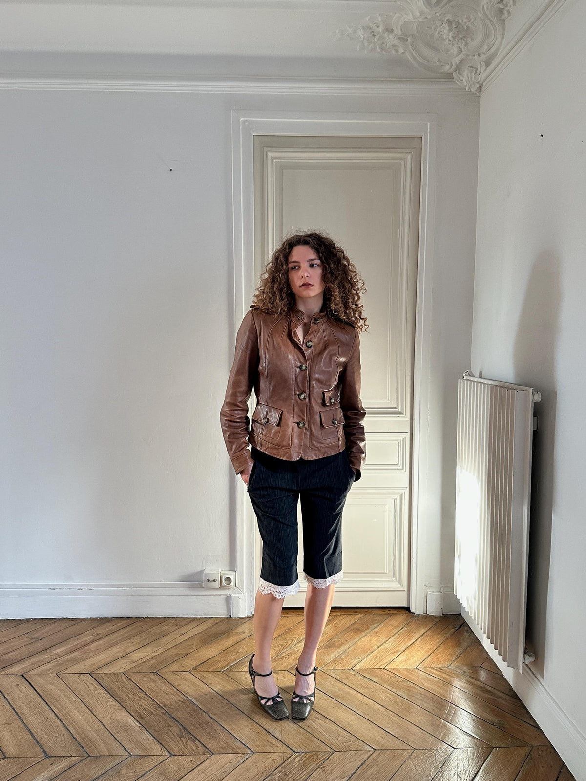 Vintage Arma Field Leather Jacket in Brown