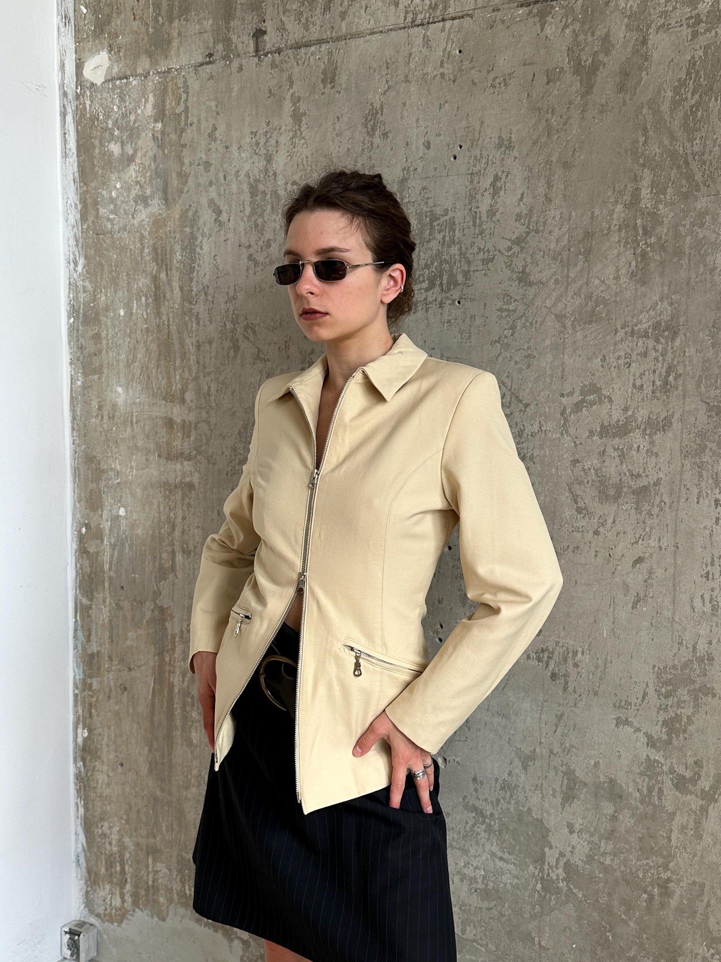 Vintage Danish Design Cream Fitted Jacket | Scandinavian Minimalist