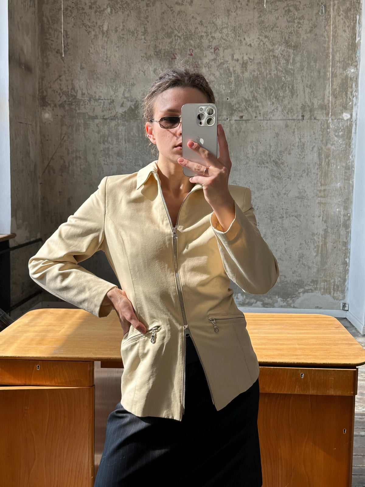 Vintage Danish Design Cream Fitted Jacket | Scandinavian Minimalist