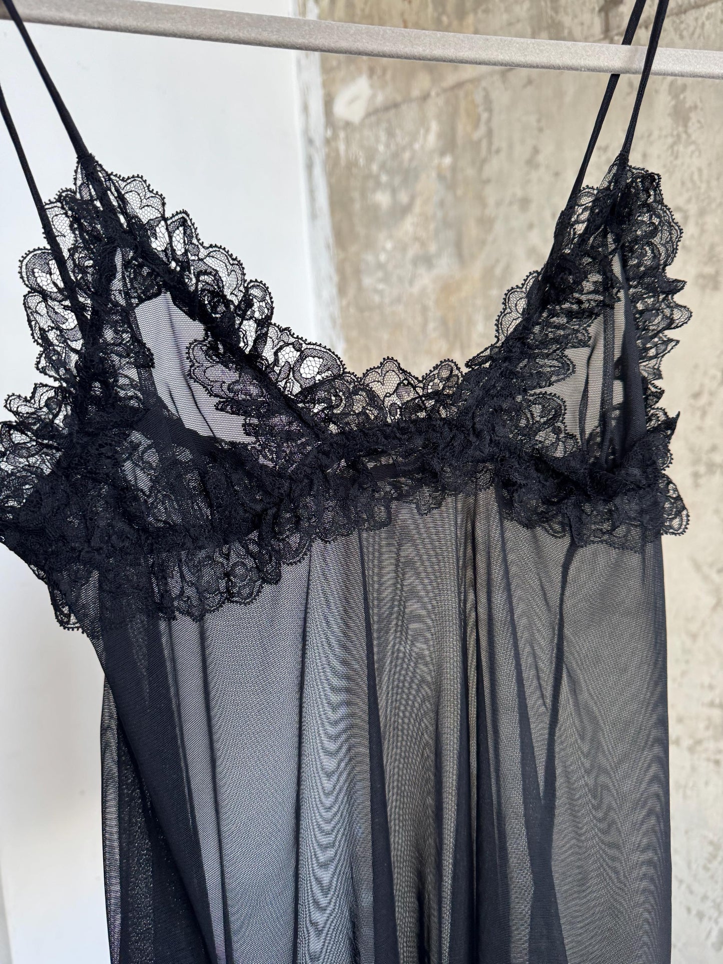 Vintage La Perla Black Sheer Lace Camisole