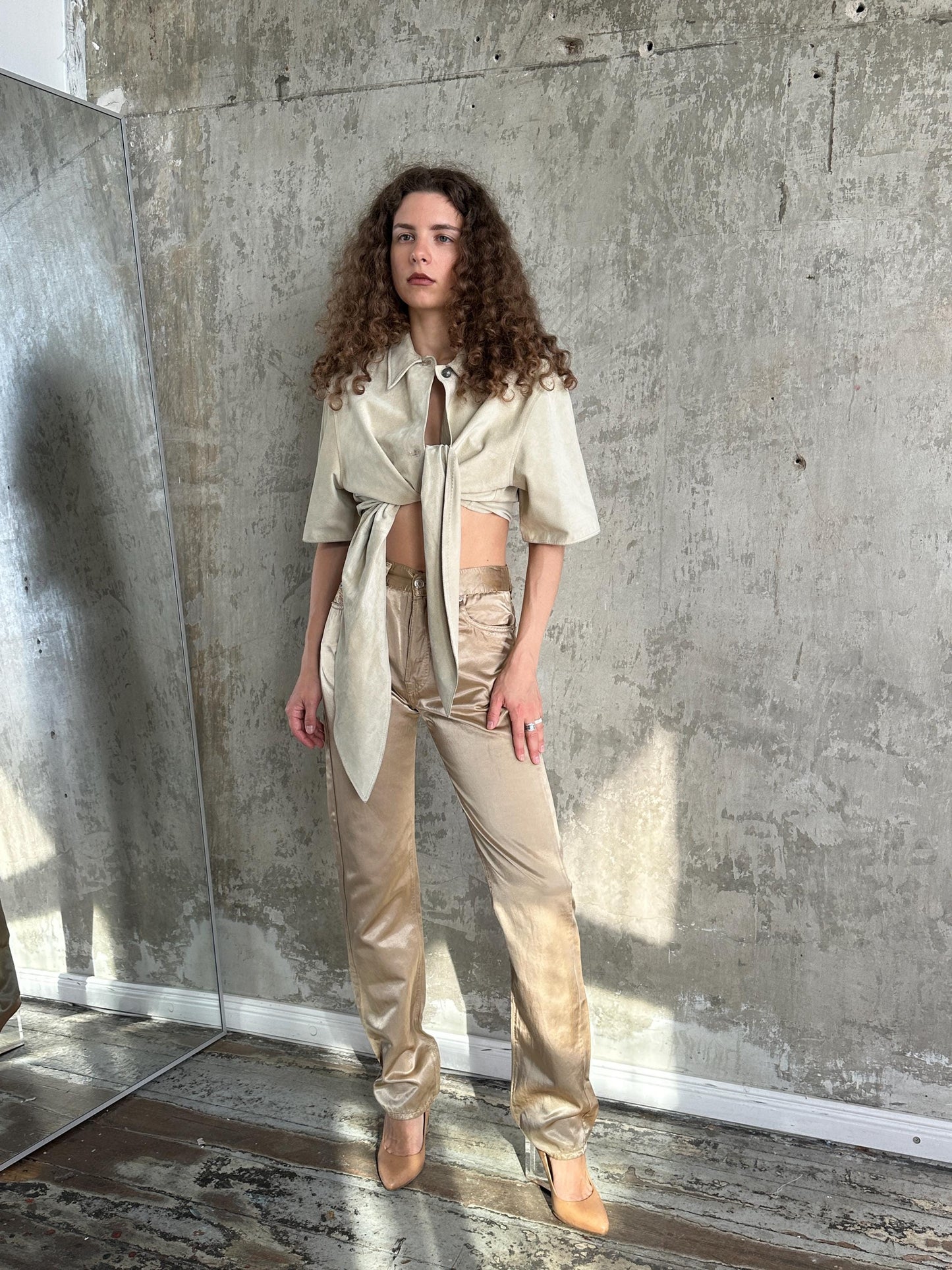 Vintage Diesel Straight Leg Gold Trousers I Waist 28