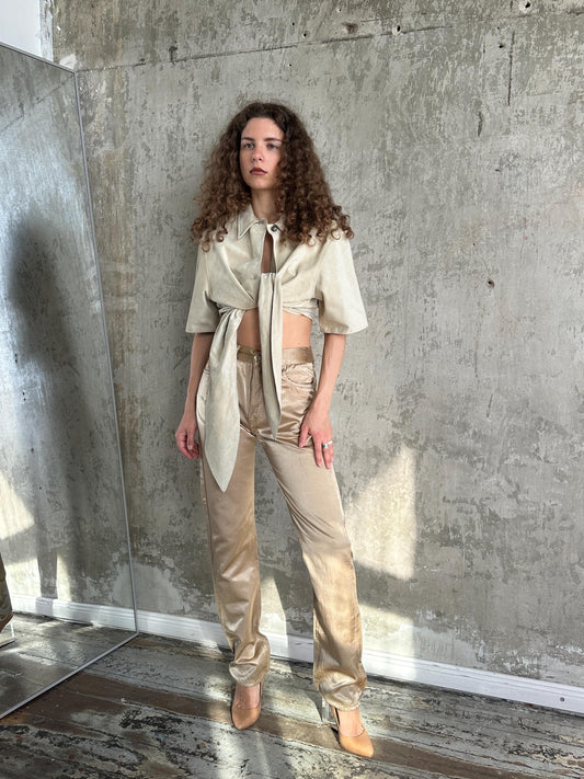 Vintage Diesel Straight Leg Gold Trousers I Waist 28