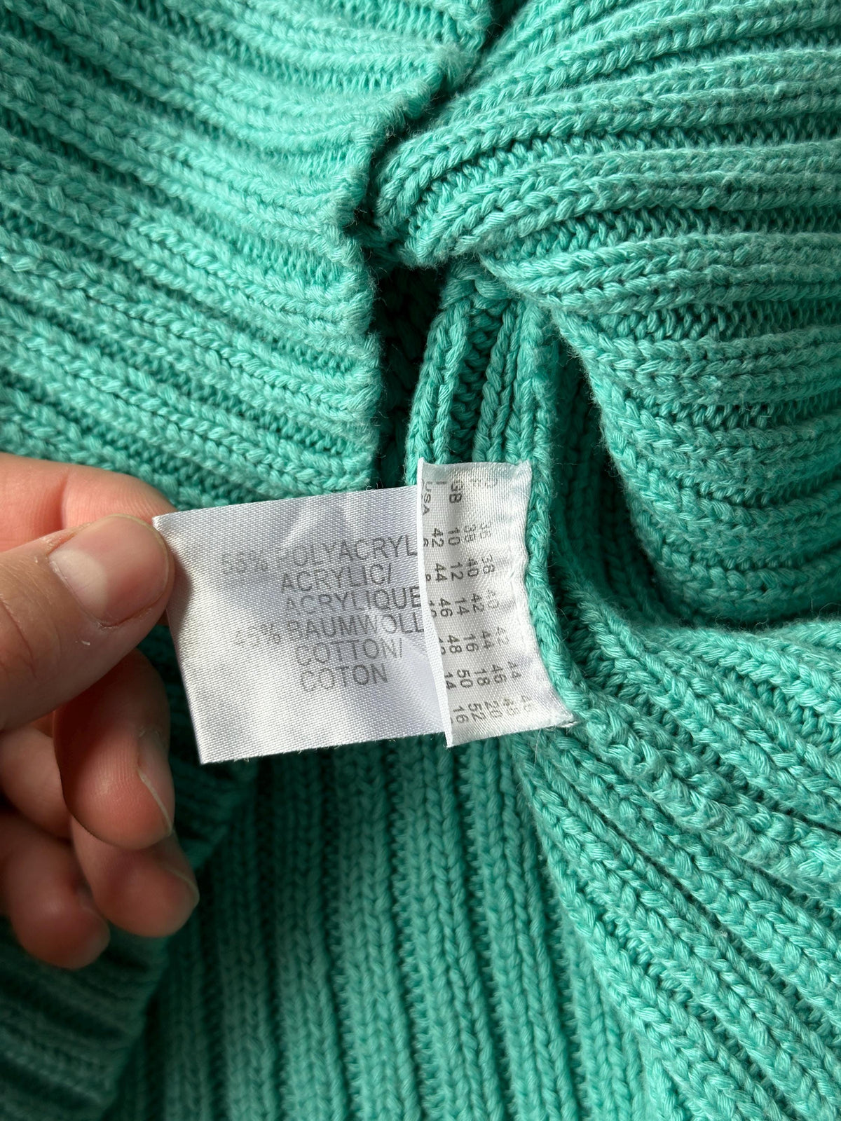 Vintage Turquoise Fitted Knit Top