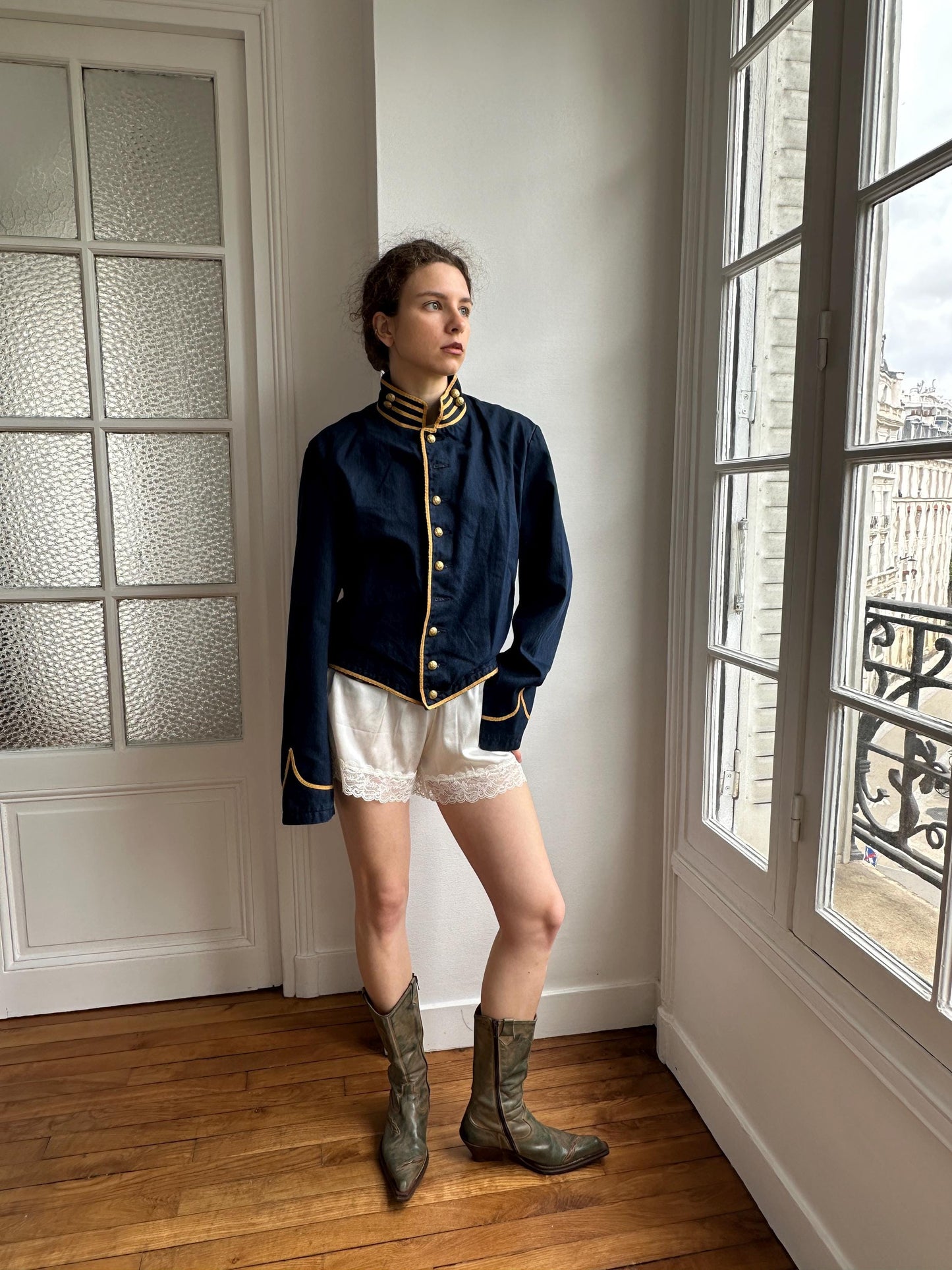 Denim & Supply Ralph Lauren Navy Military Band Jacket in Blue
