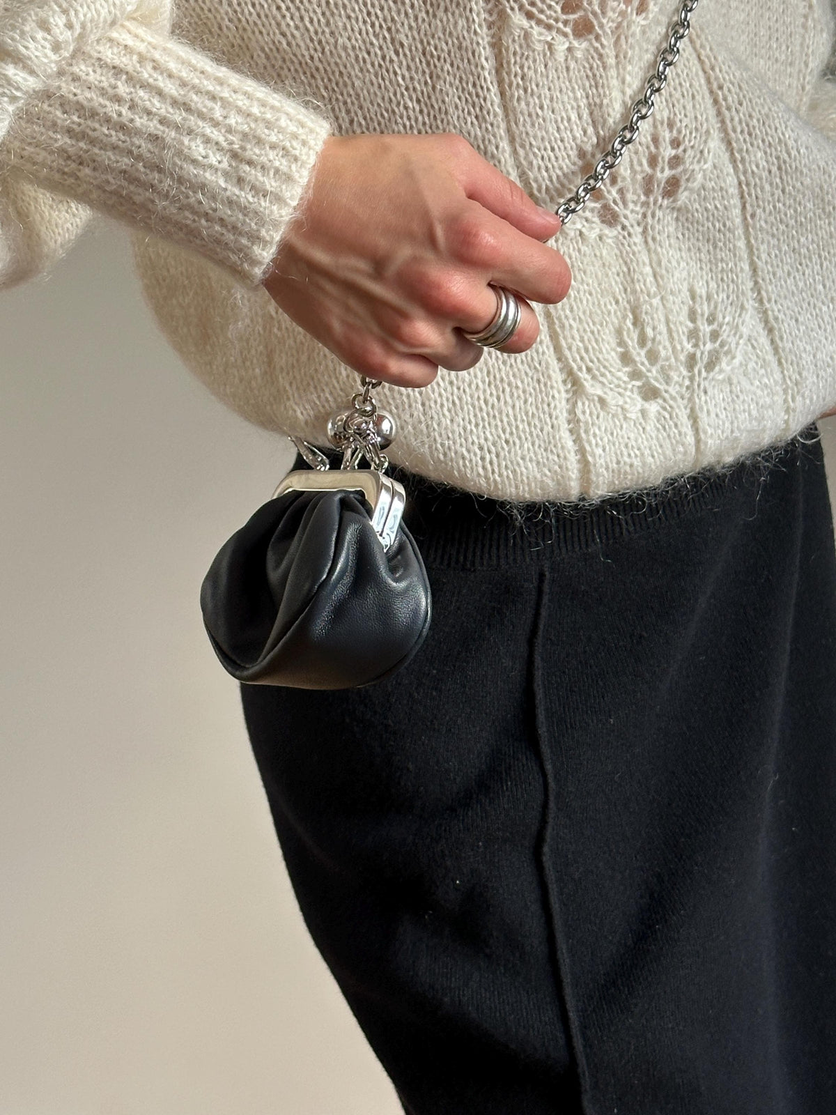 Weekend Max Mara Nano Pasticcino Bag Black Leather