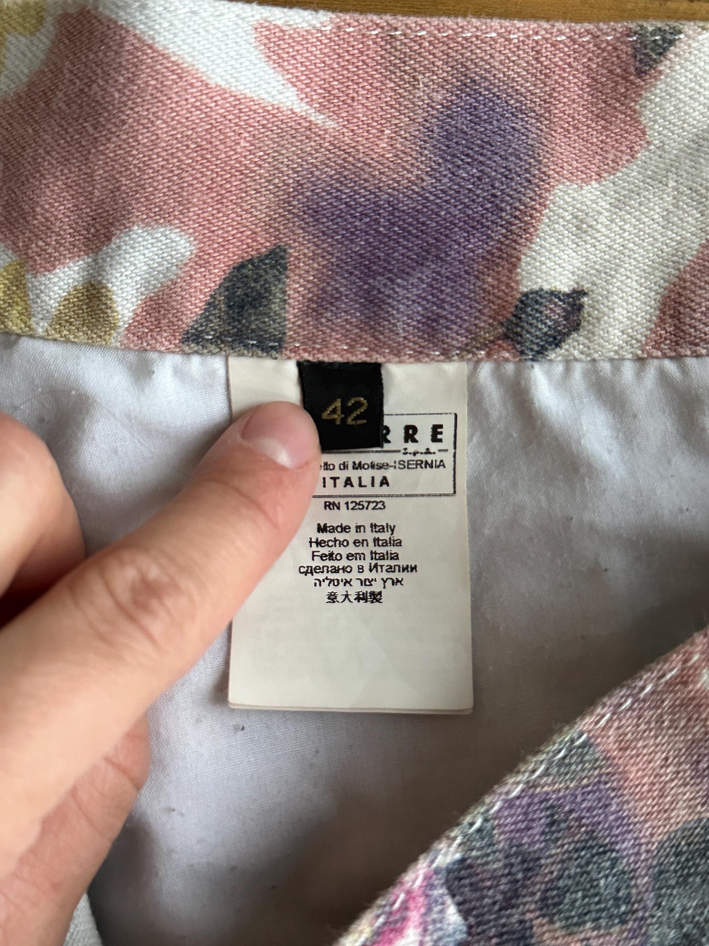 Vintage Y2K Cavalli Denim Floral Mini Skirt in Pink