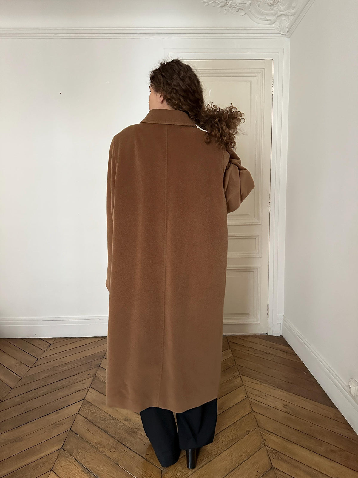 Vintage Piacenza Camel Long Baggy Coat | Italian 100% Wool Minimalist Coat