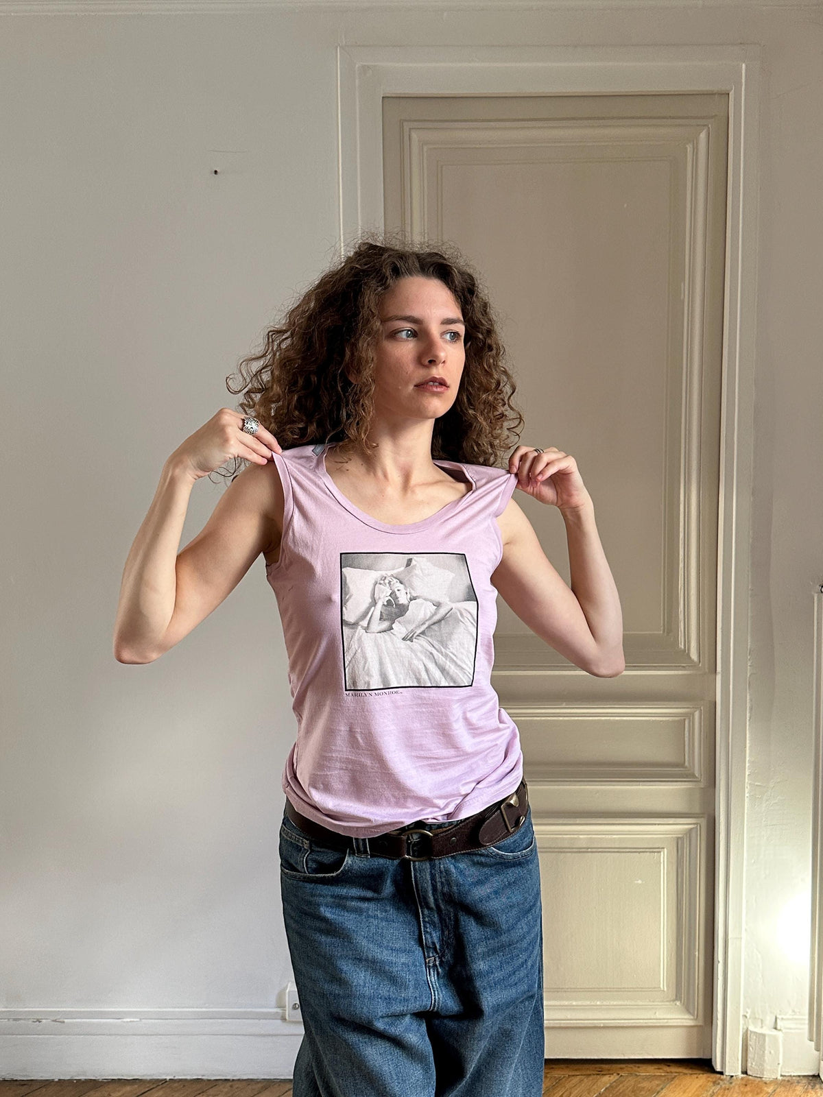 Vintage Dolce & Gabbana Marilyn Monroe Tank Top Lilac Pink