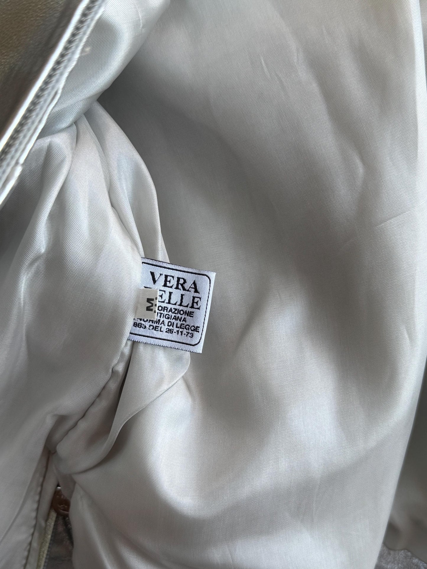 Vintage Y2K Silver Metallic Leather Jacket | Moto Racer Zip Jacket