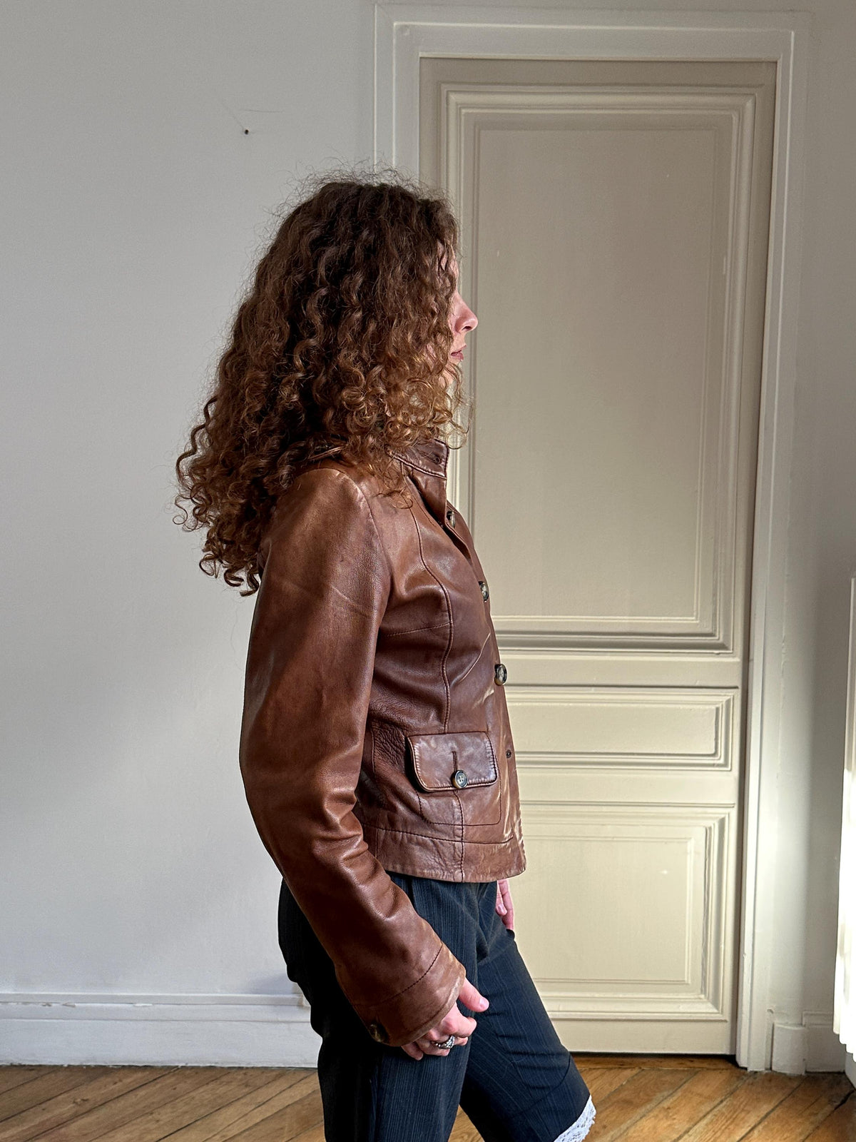 Vintage Arma Field Leather Jacket in Brown