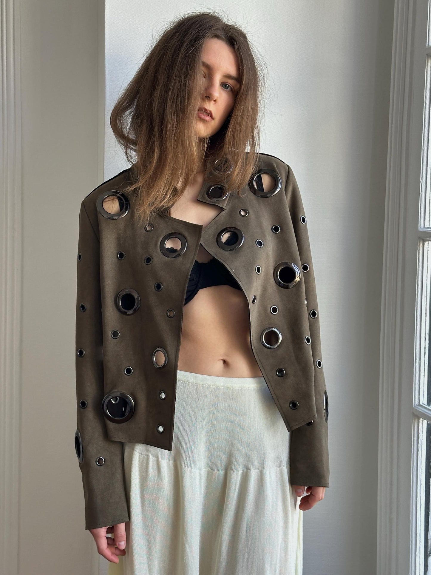 Vintage Y2K Eyelet Jacket in Green