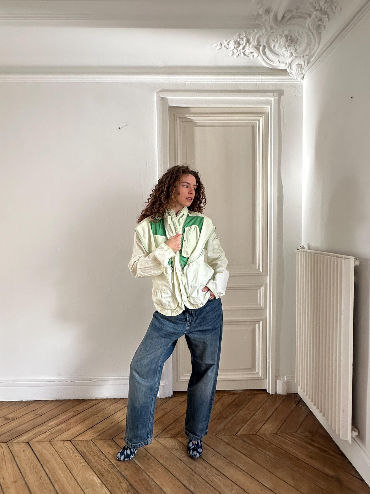 Vintage Marithé et François Girbaud Cargo Jacket Mint Green