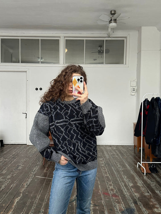 Vintage wool sweatshirt in grey