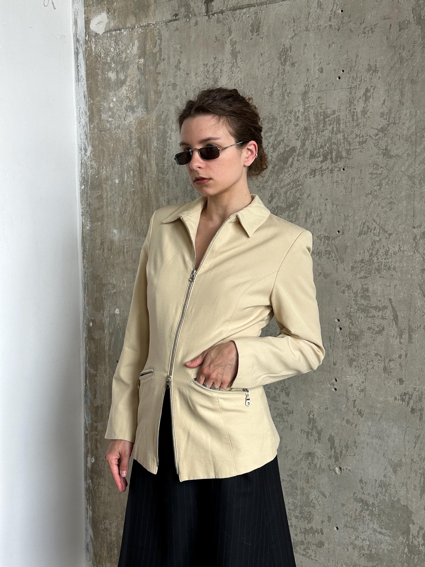 Vintage Danish Design Cream Fitted Jacket | Scandinavian Minimalist
