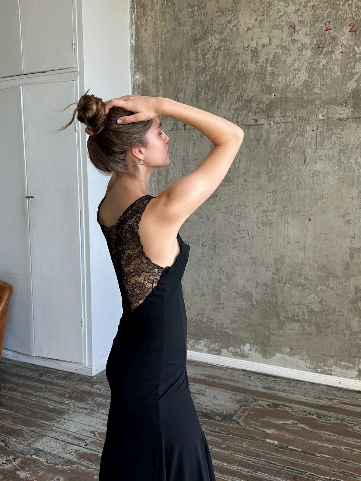 Vintage Armani Collezioni Black Lace Dress