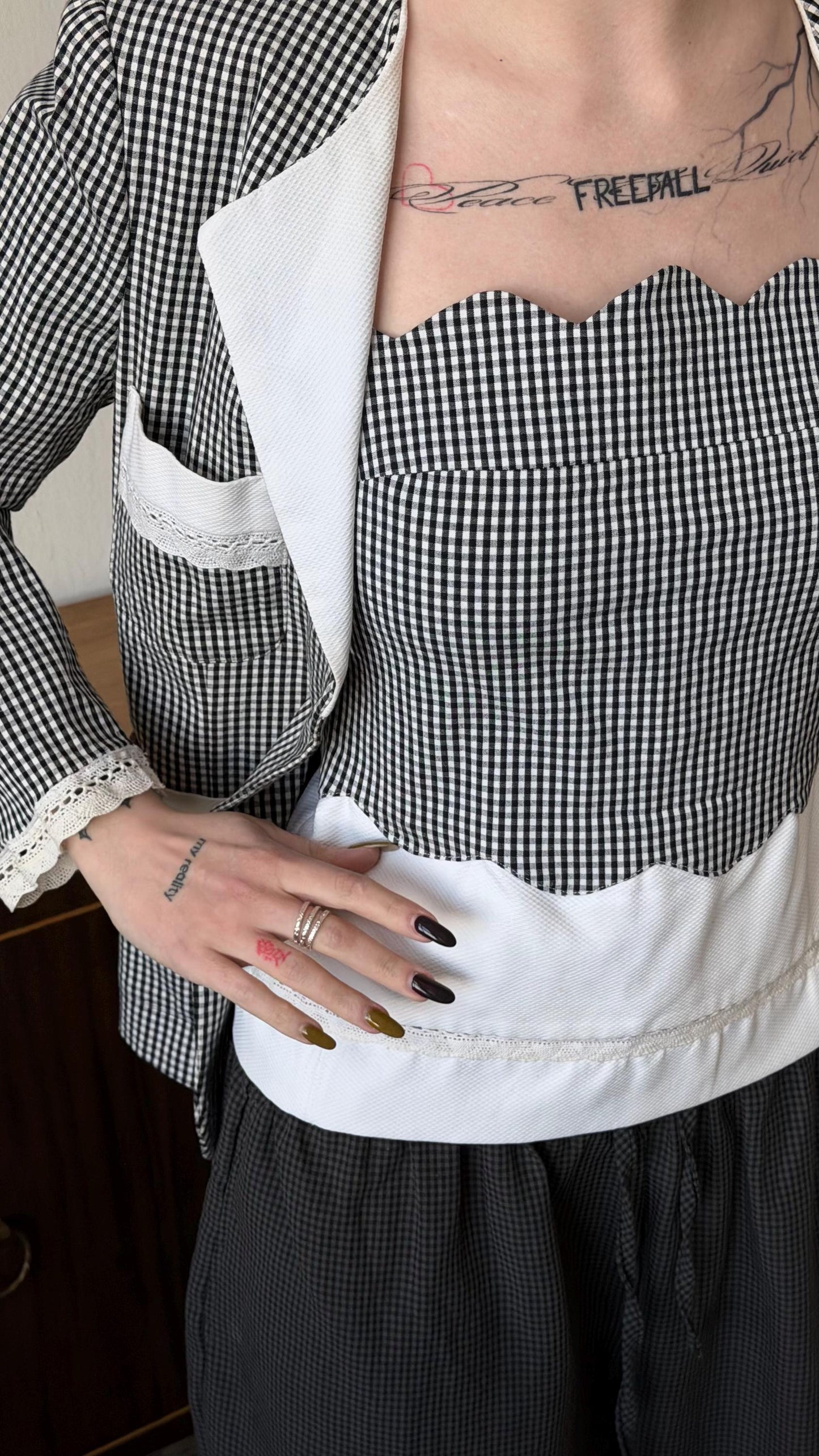 Vintage Moschino Cheap and Chic Gingham Set, Blazer and Top Set