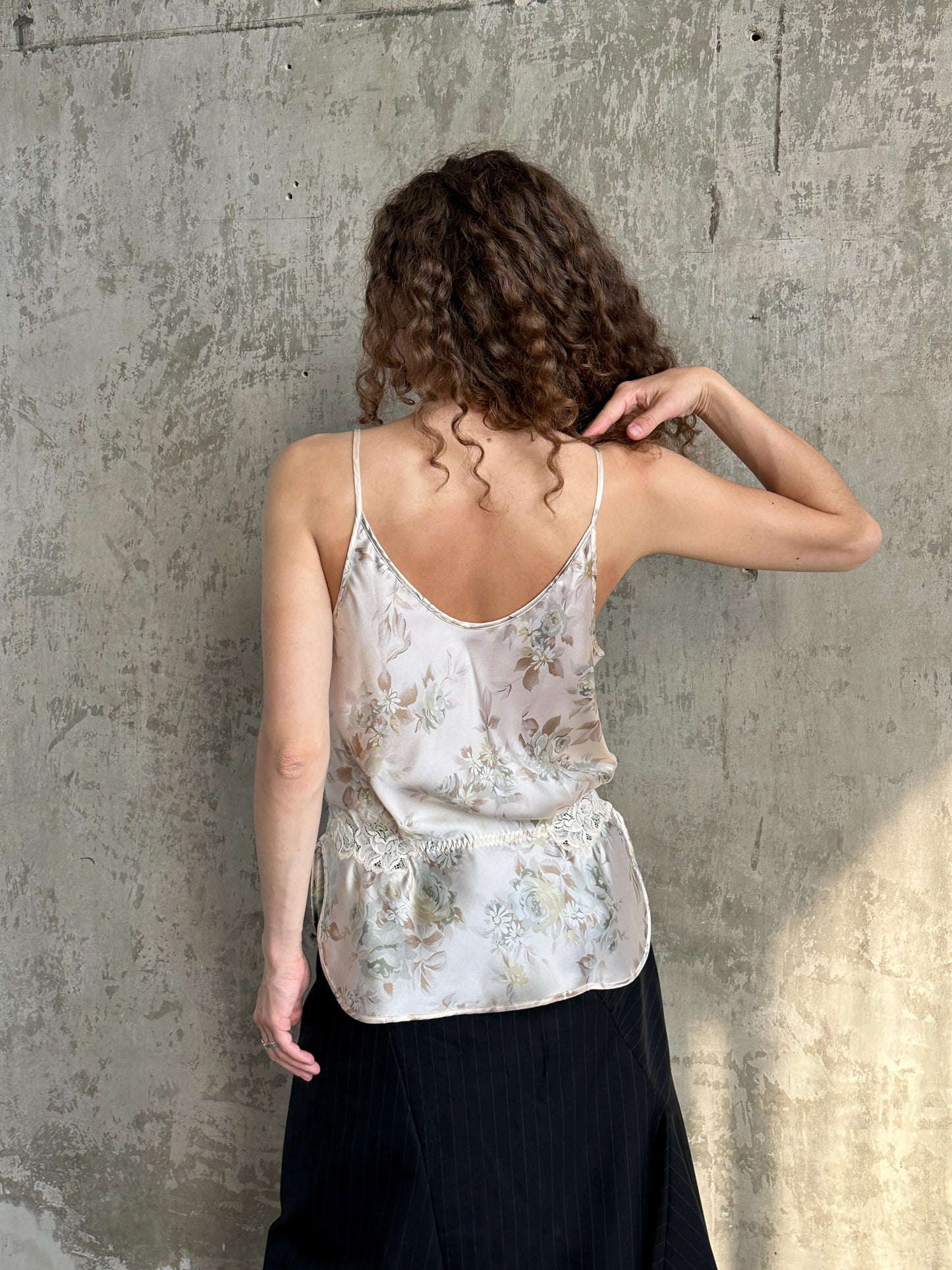 Vintage La Perla Floral Silk and Lace Camisole in Rose