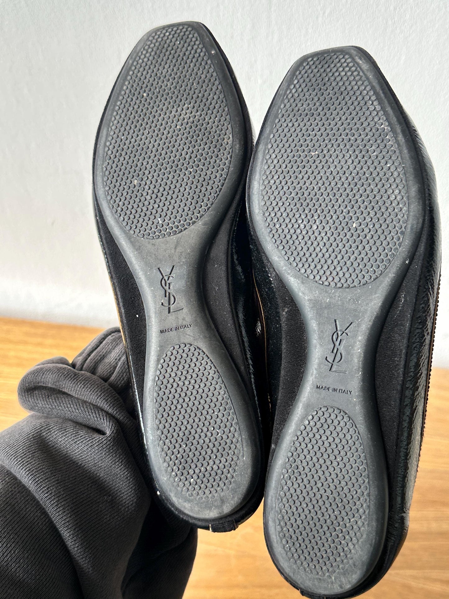 Vintage YSL Dark Brown Patent Ballet Flats | Yves Saint Laurent Bow Flats I US 6.5