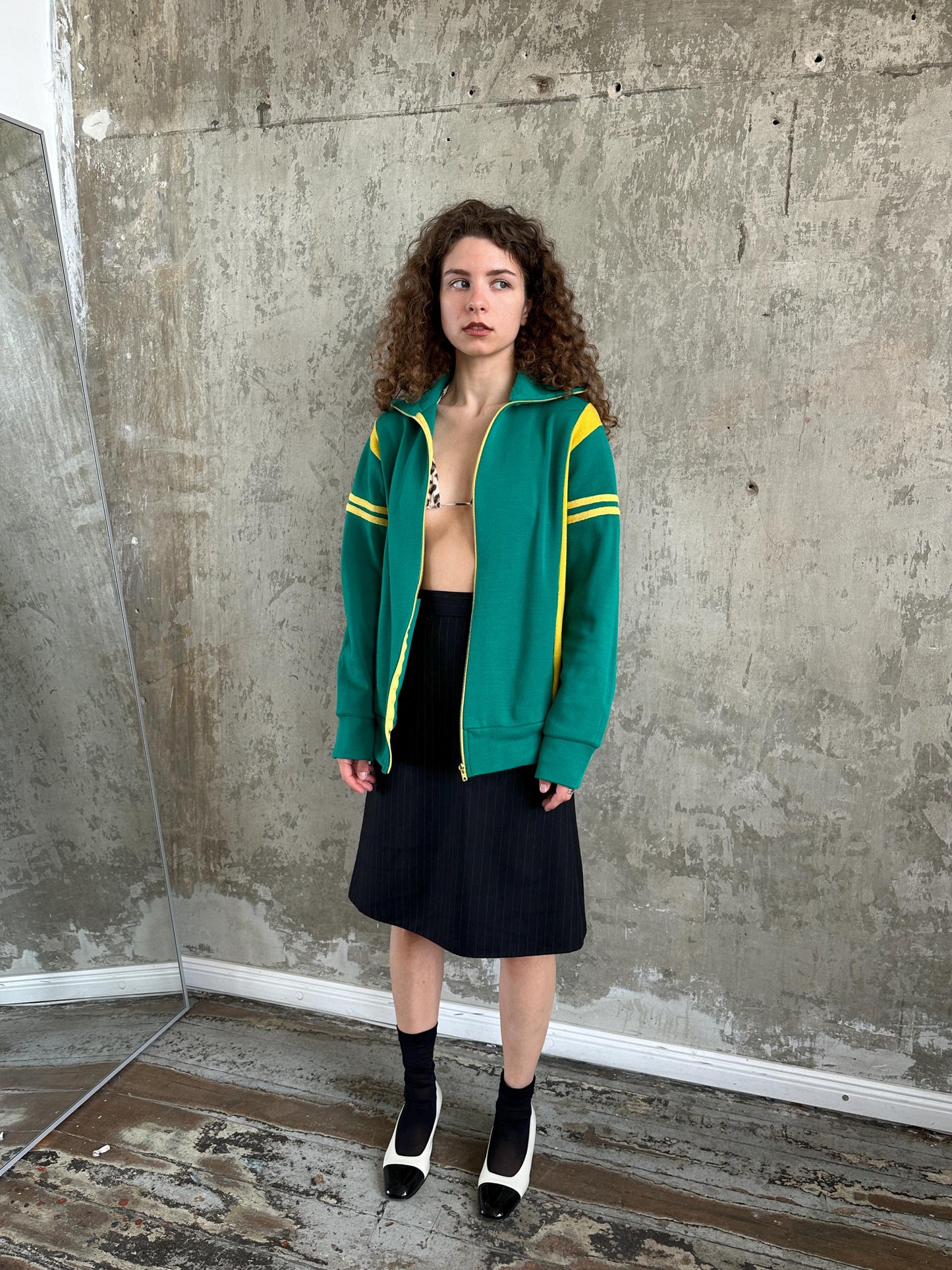 Vintage 80s Green Track Jacket