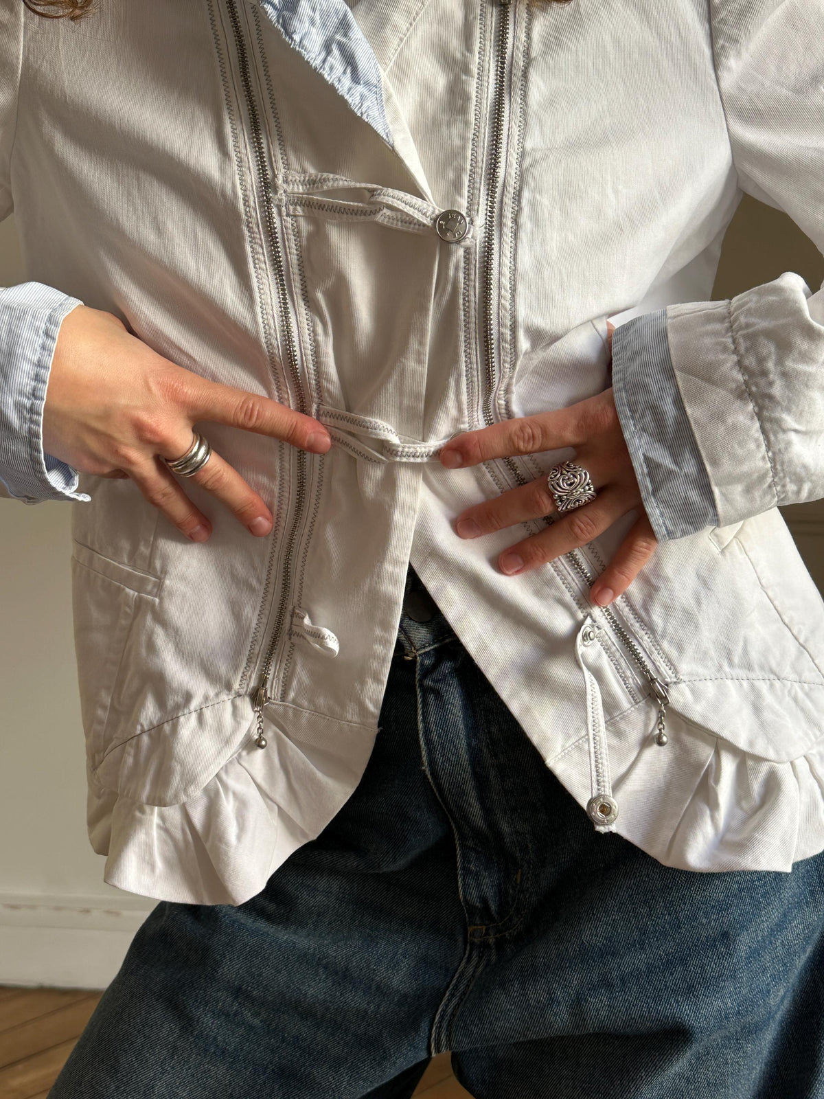 Vintage Marithé et François Girbaud White Jacket