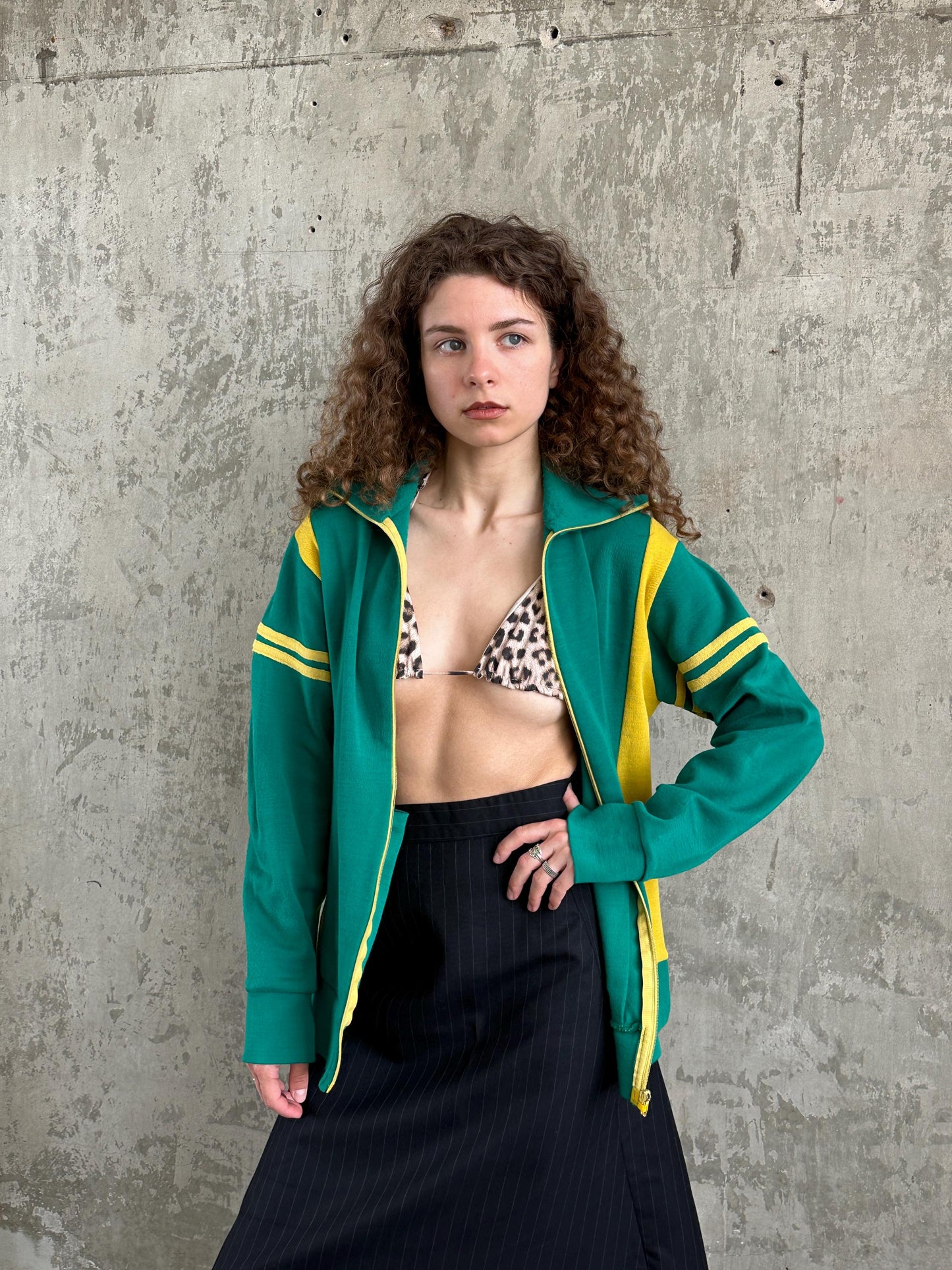 Vintage 80s Green Track Jacket