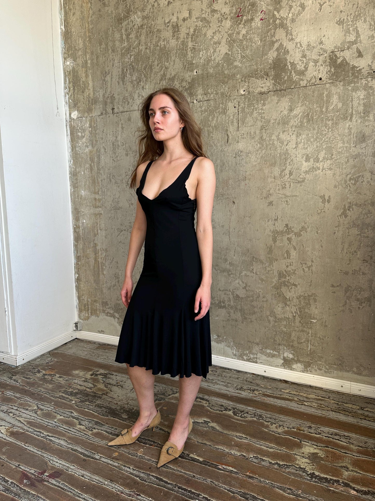 Vintage Armani Collezioni Black Lace Dress